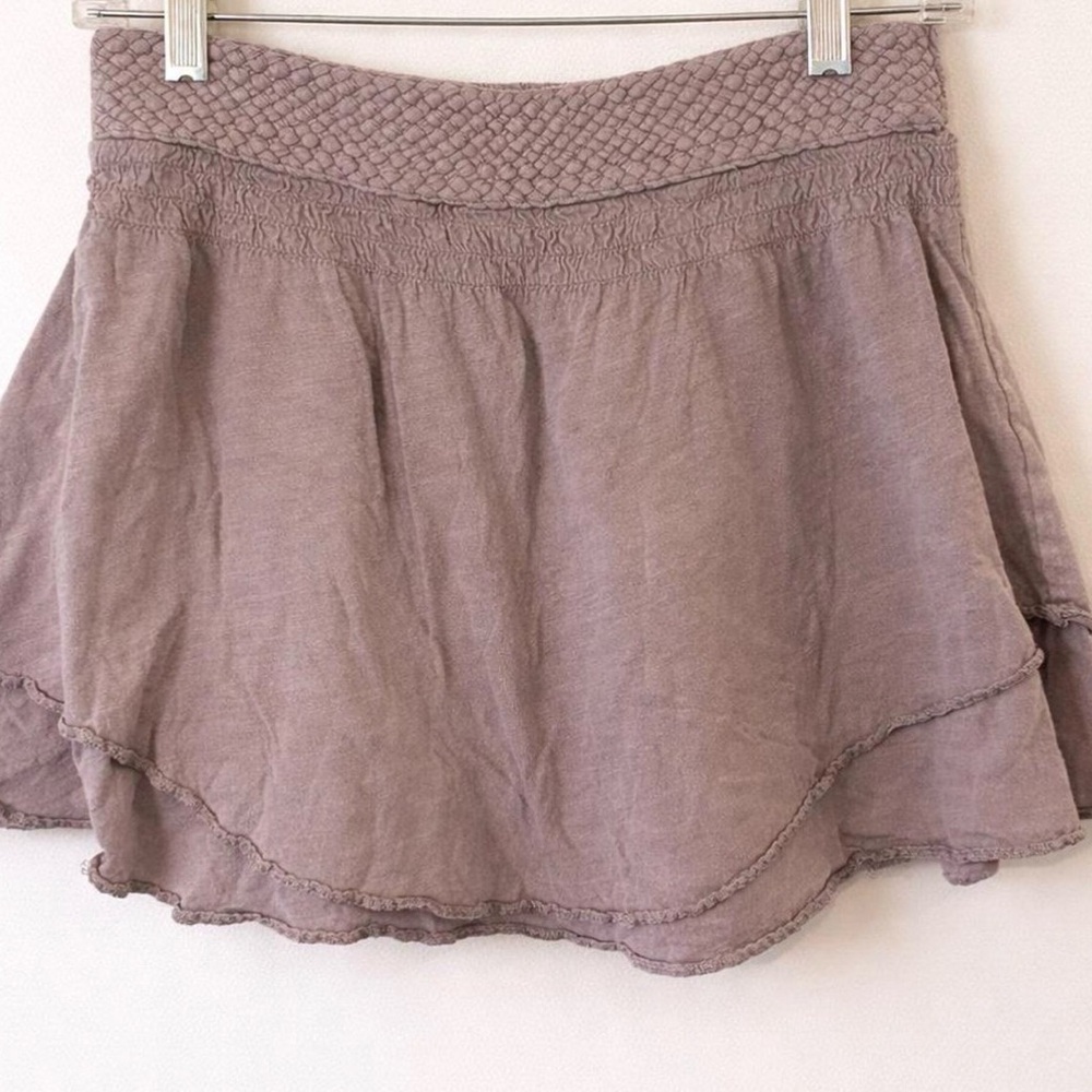 American Eagle Outfitters Mauve Braided-Waist Circle Skirt